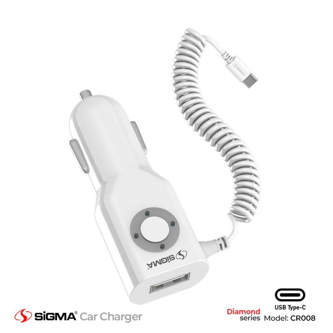 Sigma Diamond Series CR008 Type-C Car Charger - Sigma Life Style