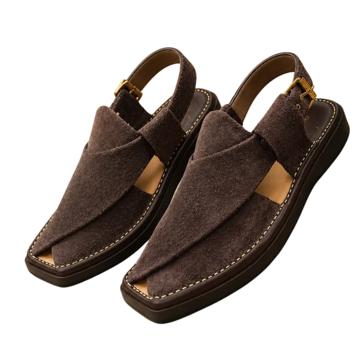 Suedy Brown Peshawari Chappal - Dastyar