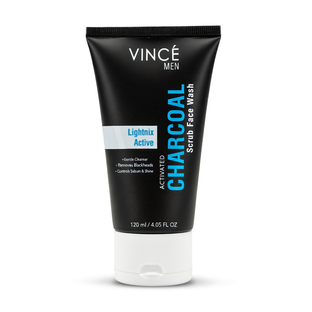 Activated Charcoal Scrub Face Wash for Men - Vince Care