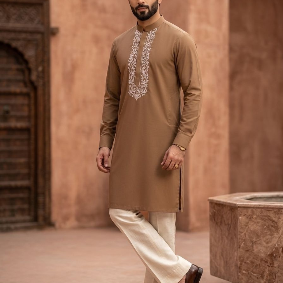 Embroidered Gala Kurta with Boot Cut Trousers - Diffusion