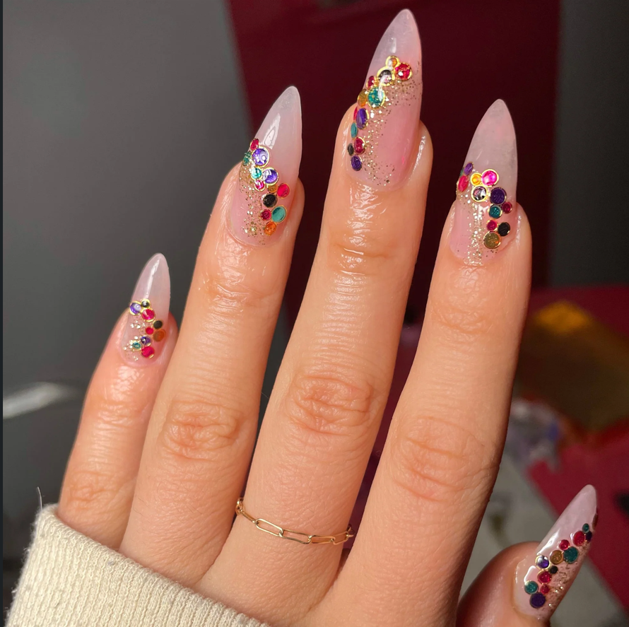 Nail Art (stones + stickers) Gel and Acrylic service - CQ Beauty Salon