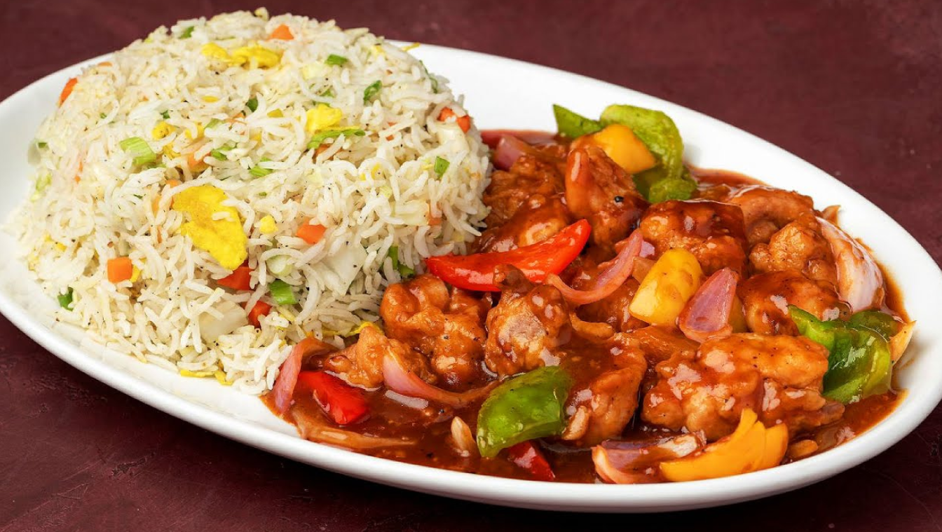  Chicken Shashlik with Vegetable Fried Rice - Nematoon