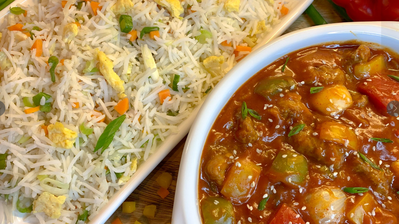 Chicken Manchurian with Vegetable Fried Rice - Nematoon